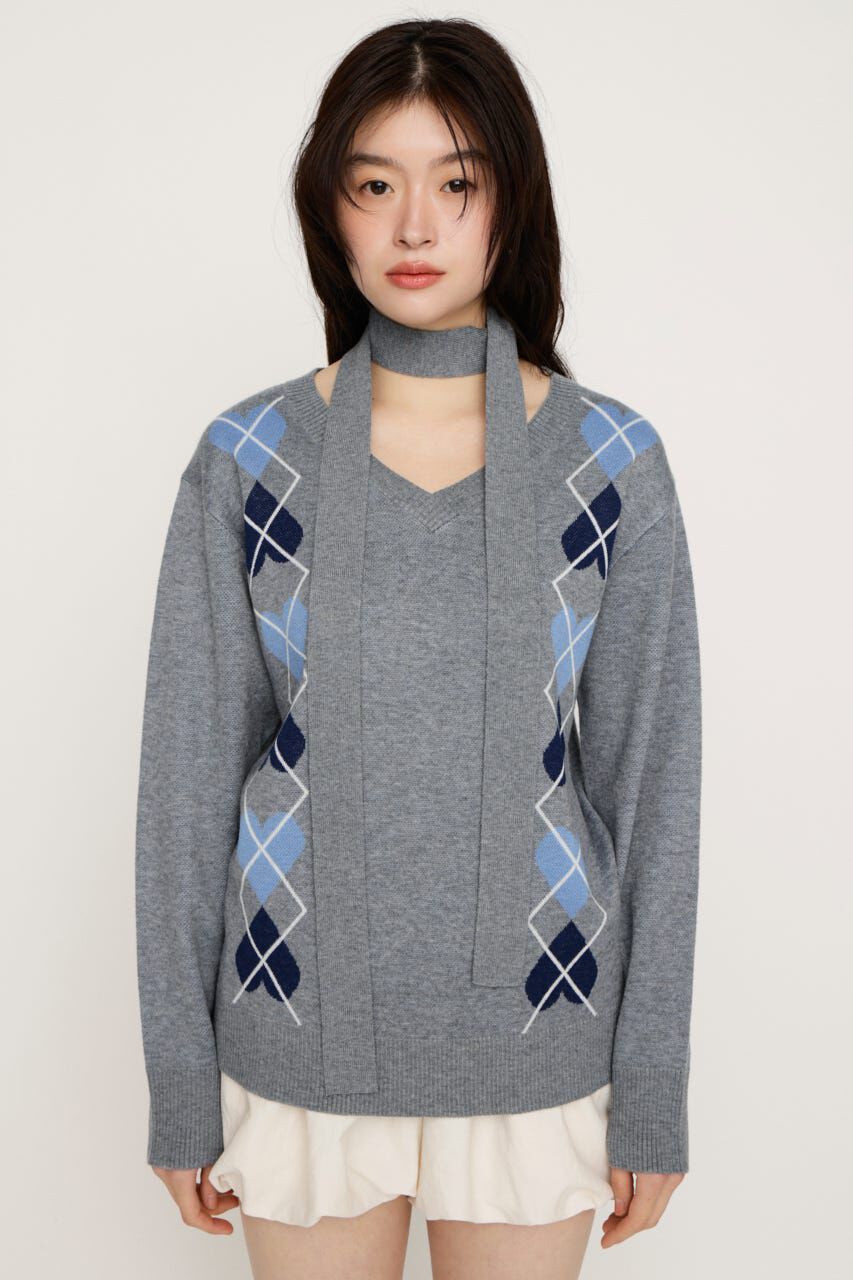 SLY「ARGYLE JQ トップス」|ニット・セーター|