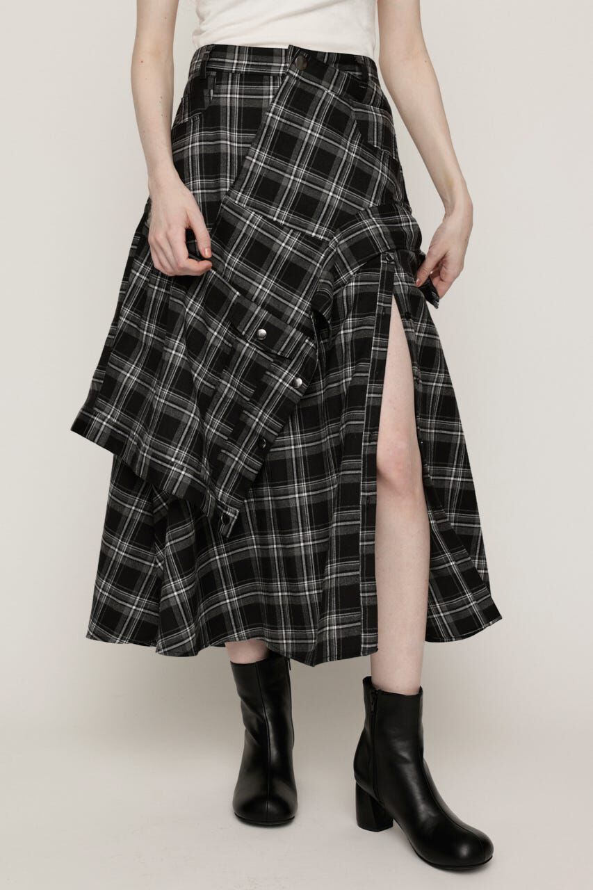 SLY「PLAID FLARE DESIGN スカート」|スカート|
