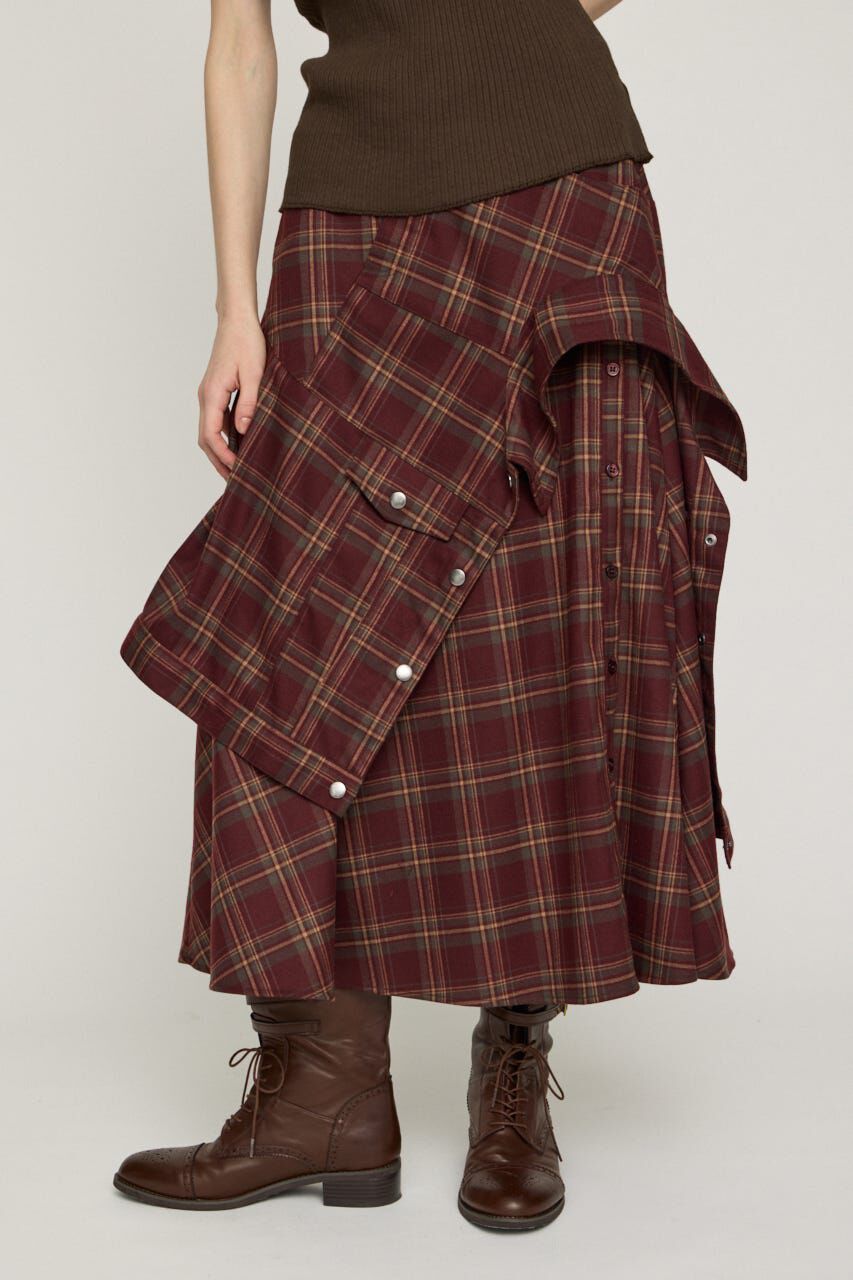 SLY「PLAID FLARE DESIGN スカート」|スカート|