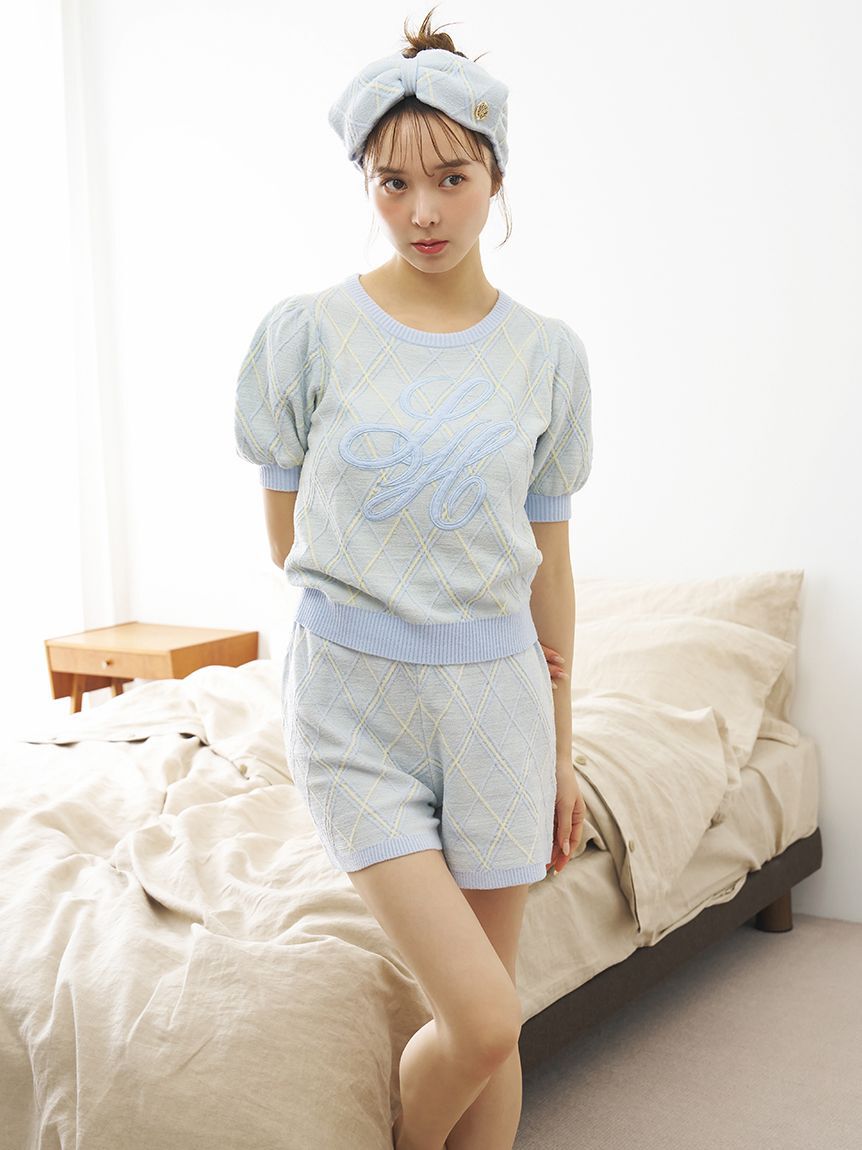 SNIDEL HOME「ニットチェックリボンヘアターバン」|その他|