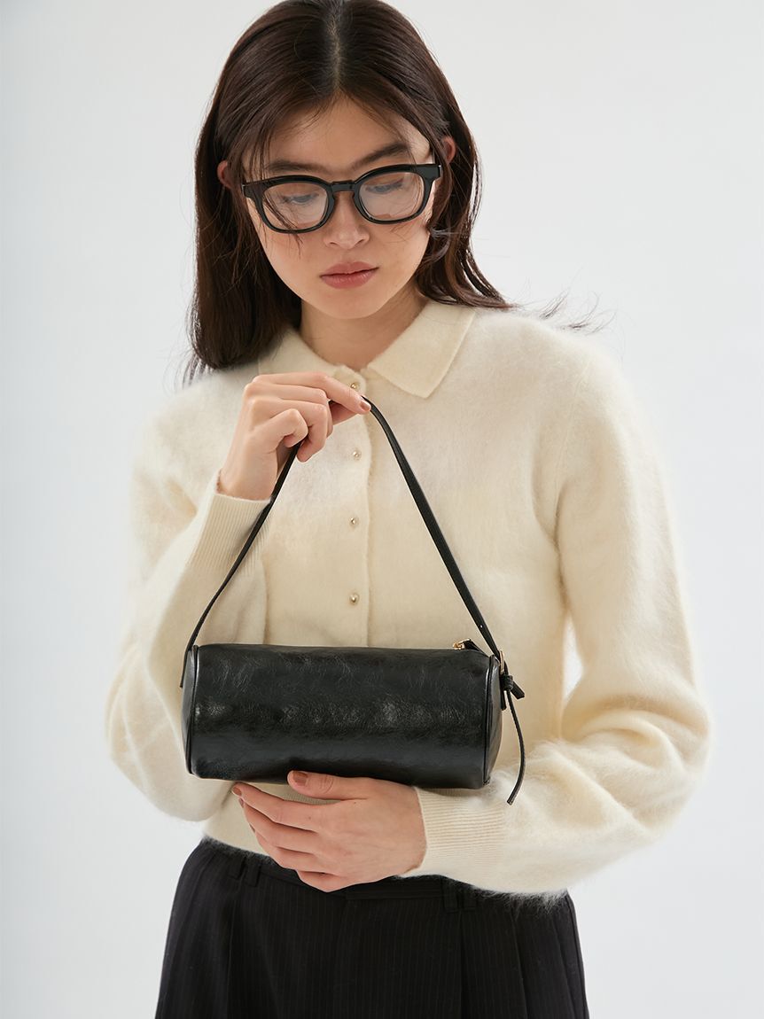 emmi atelier「フェイクレザーチューブミニバッグ」|ショルダー・メッセンジャー|BLK