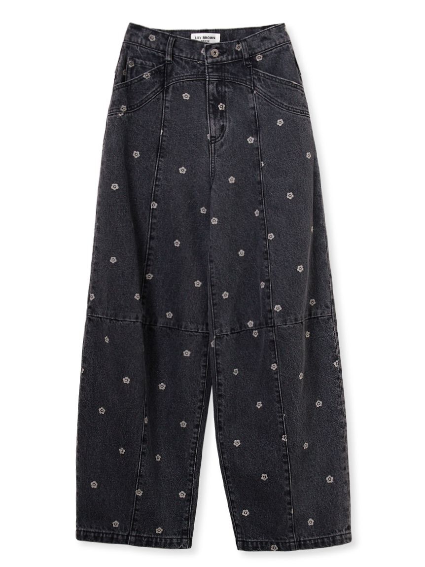 LILY BROWN「【WEB限定】【LILY BROWN&times;MARY QUANT】デイジー柄ワイドデニムパンツ」|デニム|