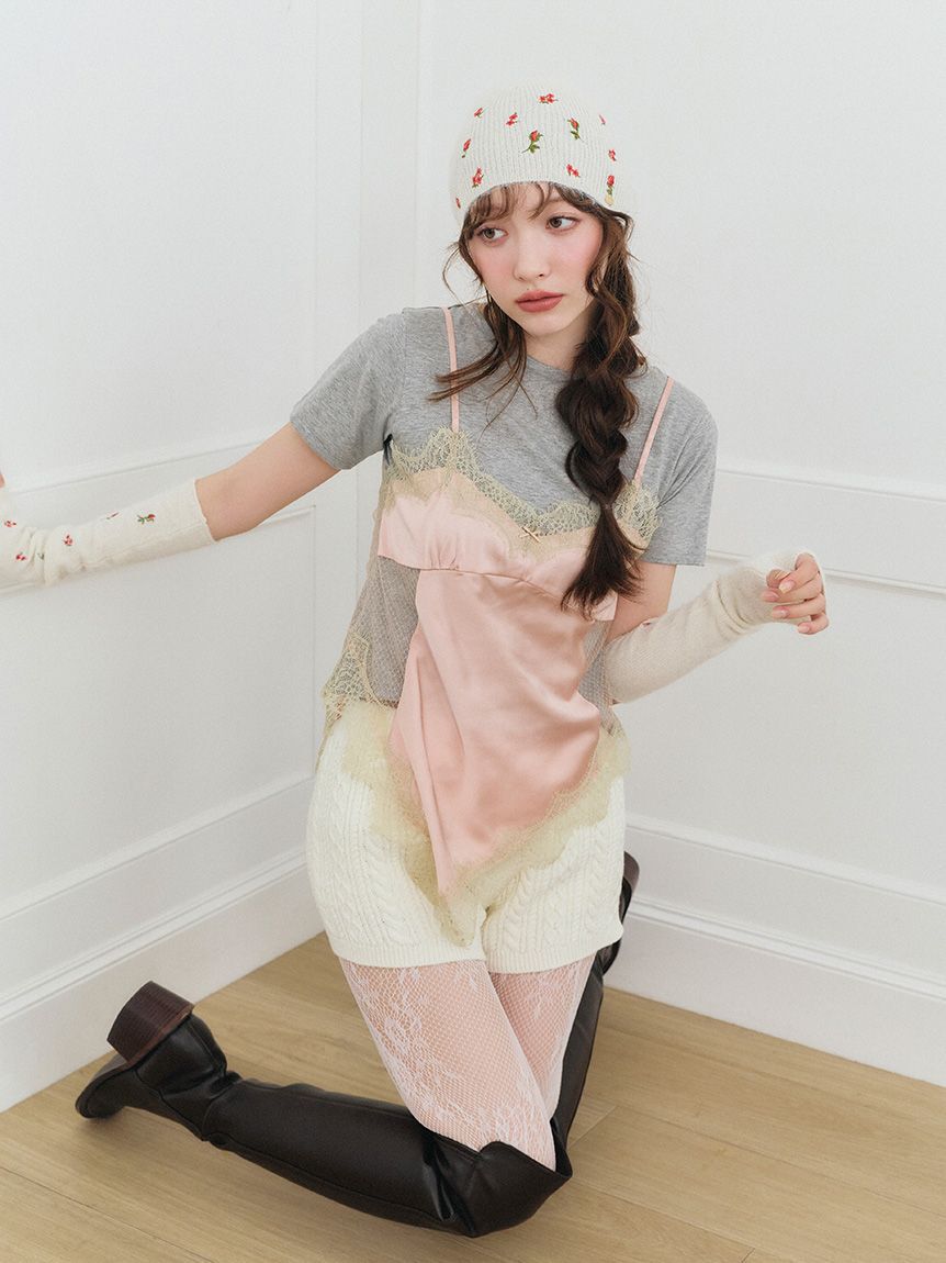 LILY BROWN「サテンキャミドッキングトップス」|Tシャツ・カットソー|