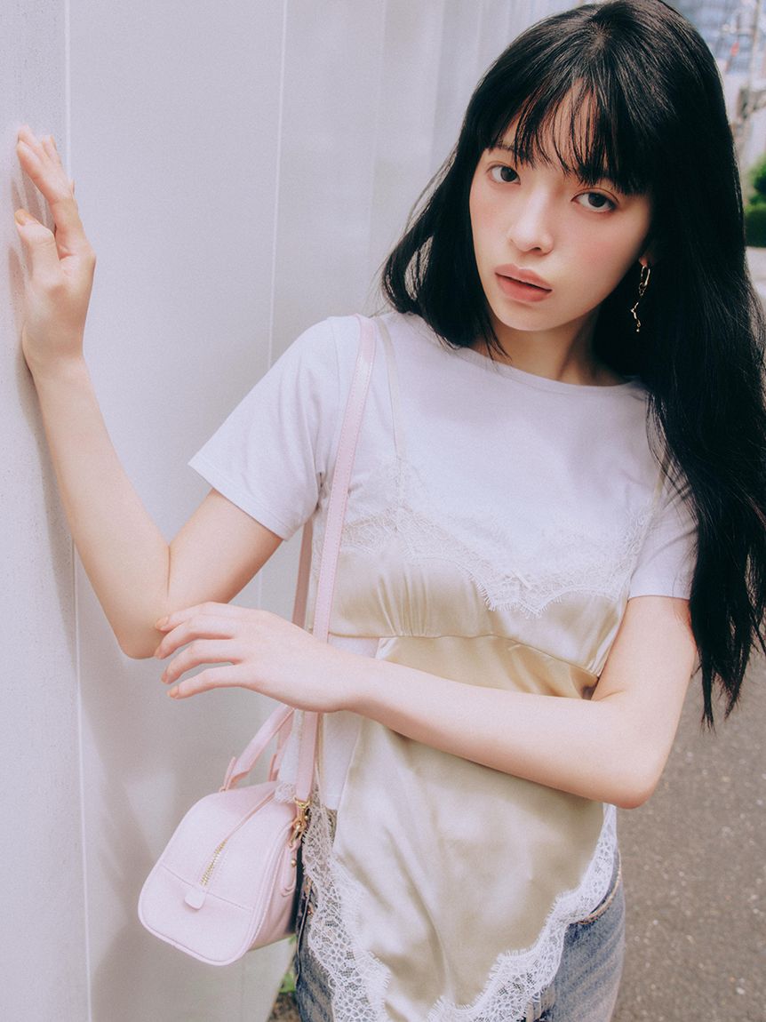 LILY BROWN「サテンキャミドッキングトップス」|Tシャツ・カットソー|