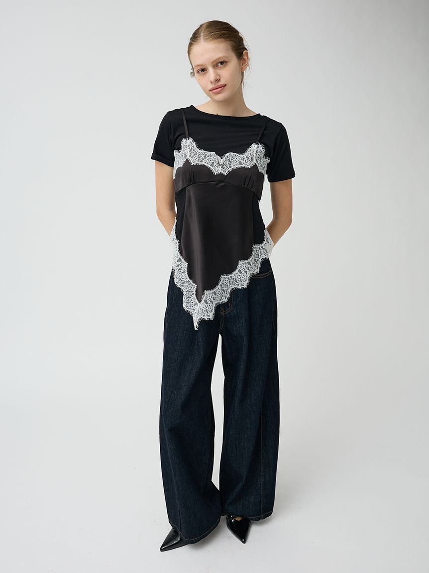 LILY BROWN「サテンキャミドッキングトップス」|Tシャツ・カットソー|