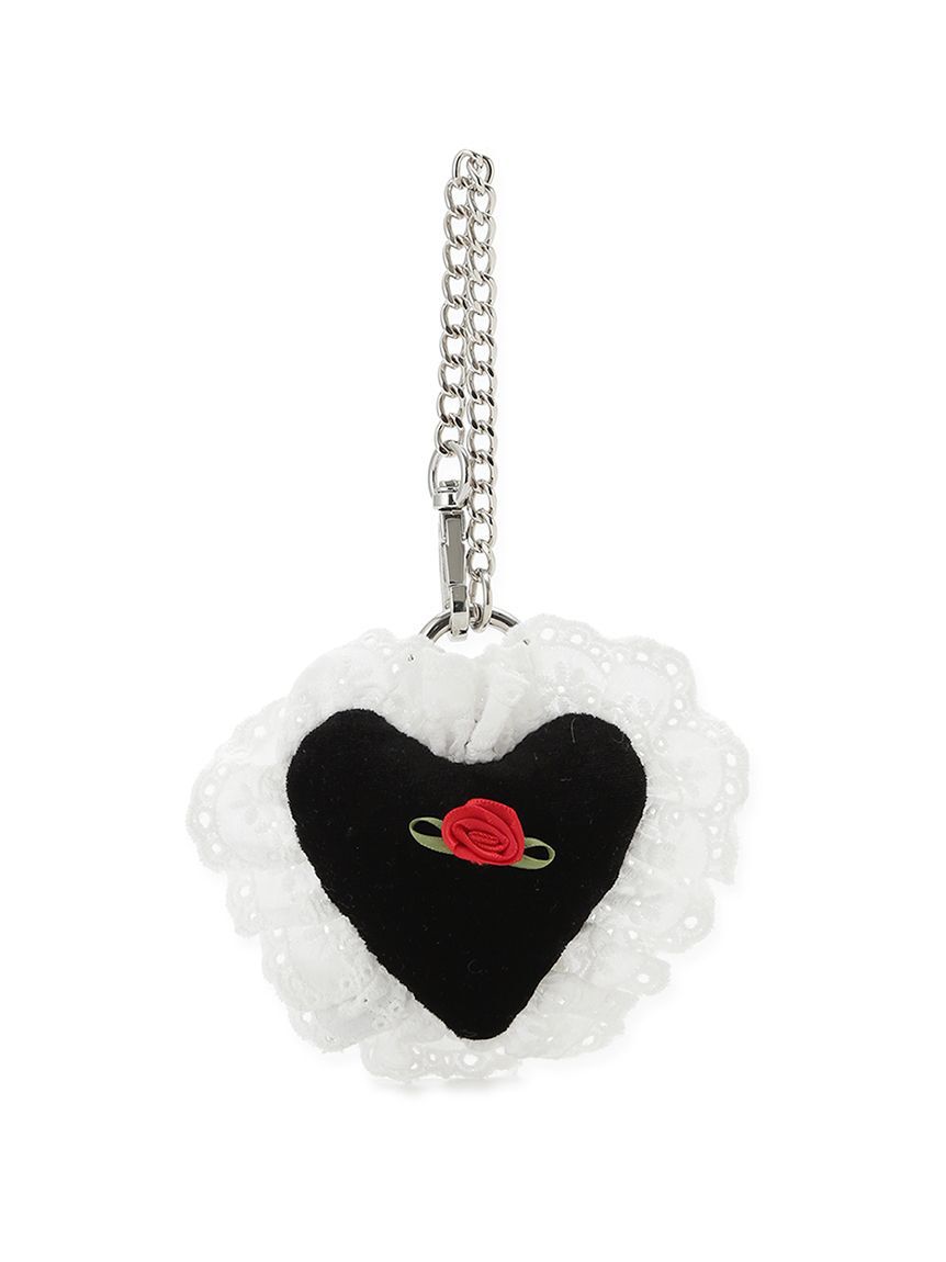 LILY BROWN「ローズモチーフフリルハートチャーム」|キーケース|