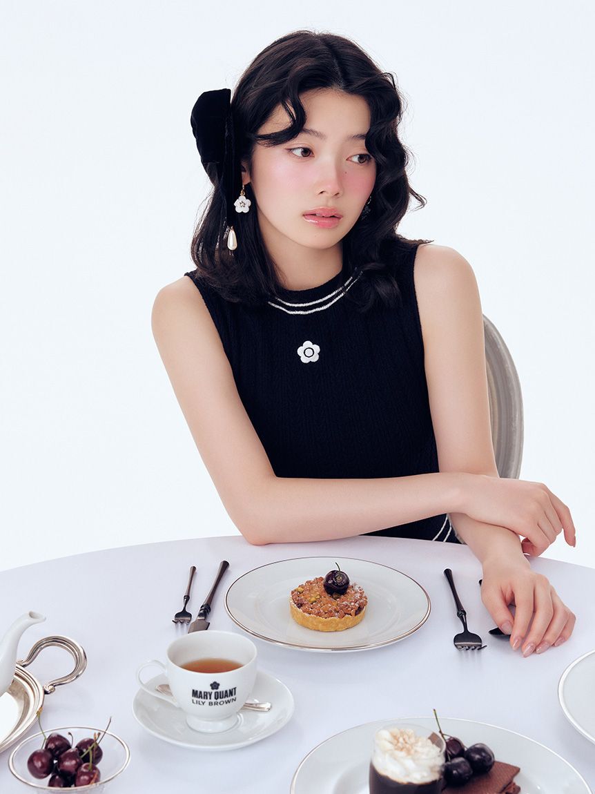 LILY BROWN「ドロップパールリボンバレッタ」|ヘアバンド|