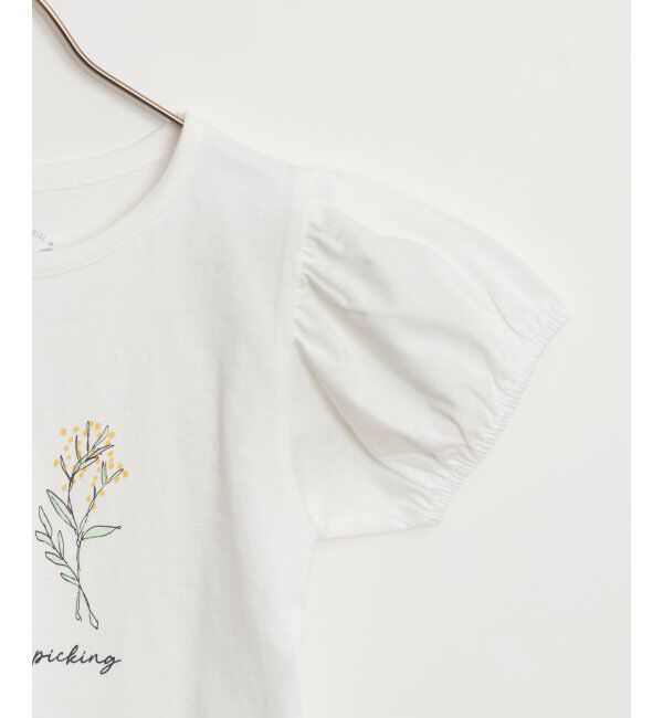 ikka kids「USAコットン パフスリーブプリントTシャツ（120~160cm）」|Tシャツ・カットソー|