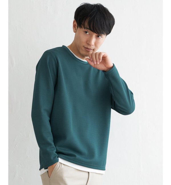 ikka「パイナップルレイヤードロンＴ」|Tシャツ・カットソー|グリーン