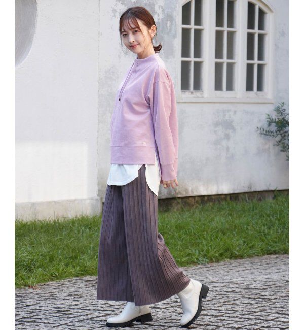 ikka「スエードライクプリーツワイドパンツ」|その他|