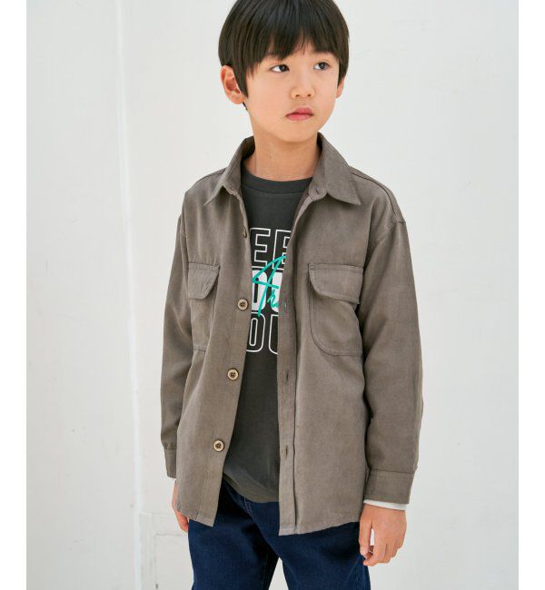 ikka kids「【親子コーデ】フェイクスエード／デニムシャウター（110~160cm）」|シャツ・ブラウス|