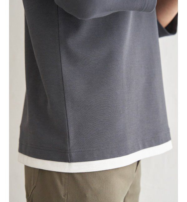 ikka「【抗菌防臭】GOKU楽冷感7分袖キーネック」|Tシャツ・カットソー|