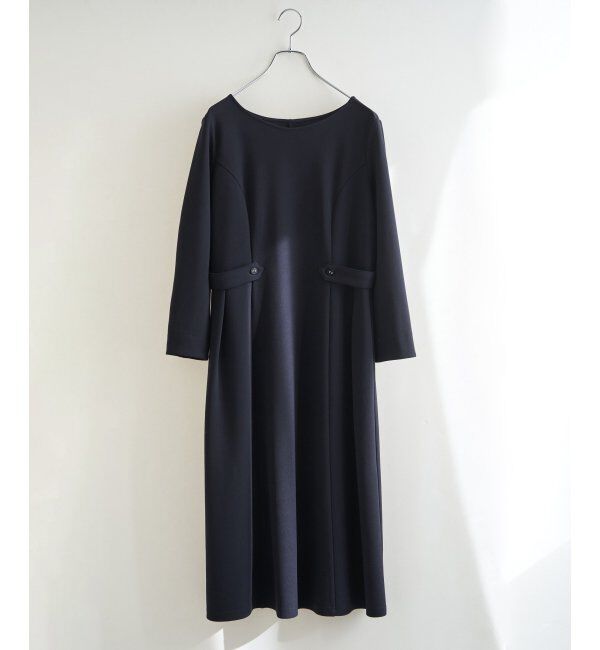 IKKA LOUNGE「カットジョーゼットウエストタブワンピース」|ドレス|