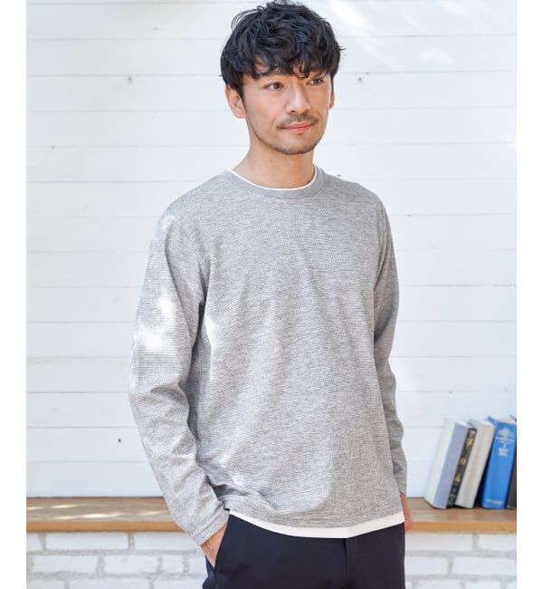 ikka「【雑誌MonoMax4月号掲載】速乾ピケレイヤードロンT「小泉孝太郎さん着用モデル」」|Tシャツ・カットソー|