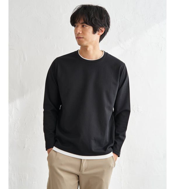 ikka「【雑誌MonoMax4月号掲載】速乾ピケレイヤードロンT「小泉孝太郎さん着用モデル」」|Tシャツ・カットソー|