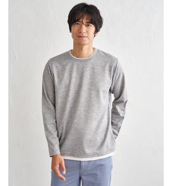 ikka「【雑誌MonoMax4月号掲載】速乾ピケレイヤードロンT「小泉孝太郎さん着用モデル」」|Tシャツ・カットソー|