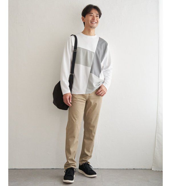 ikka「ブロックスポンチ切り替えロンT」|Tシャツ・カットソー|