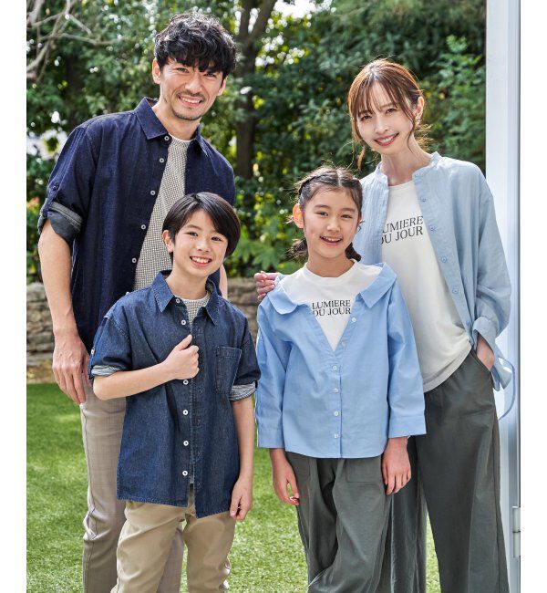 ikka kids「【親子コーデ】ロゴTドッキングドッキングブラウス（120~160cm）」|シャツ・ブラウス|