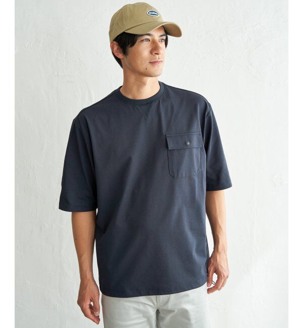 ikka「【吸水速乾】冷感メッシュ5分袖アウターT」|Tシャツ・カットソー|