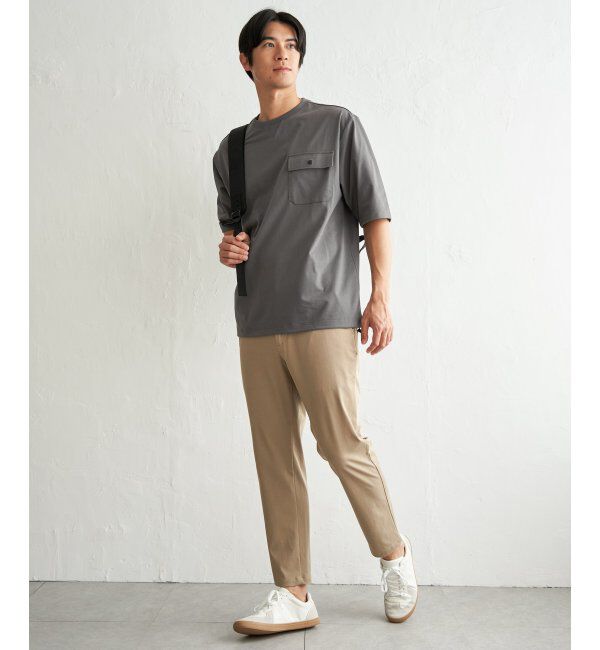 ikka「【吸水速乾】冷感メッシュ5分袖アウターT」|Tシャツ・カットソー|
