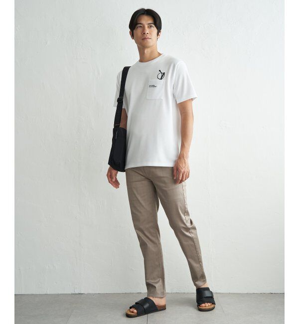 ikka「冷感ポンチメガネ刺繍ポケT」|Tシャツ・カットソー|
