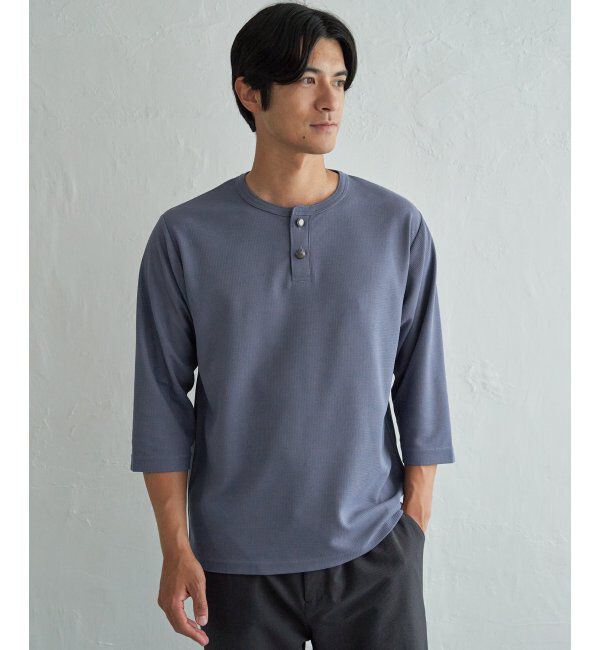 ikka「【吸水速乾】ドライサーマルヘンリーネック七分袖Tシャツ」|Tシャツ・カットソー|