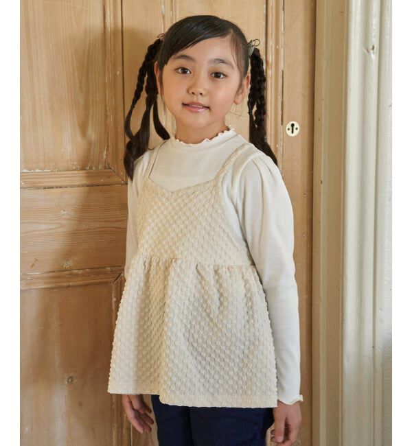 ikka kids「フクレジャカードキャミドッキングロンT（120~160cm）【WEB限定カラー展開】」|シャツ・ブラウス|アイボリー