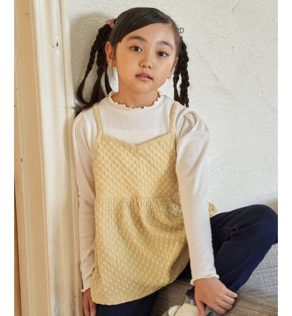 ikka kids「フクレジャカードキャミドッキングロンT（120~160cm）【WEB限定カラー展開】」|シャツ・ブラウス|
