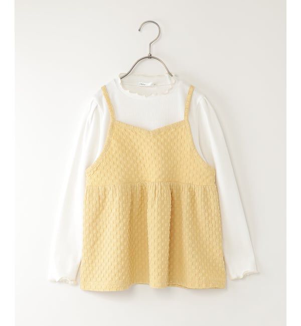 ikka kids「フクレジャカードキャミドッキングロンT（120~160cm）【WEB限定カラー展開】」|シャツ・ブラウス|