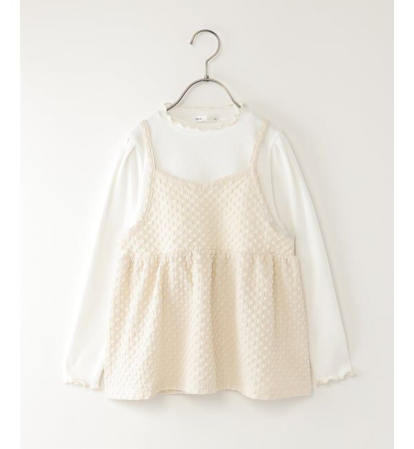 ikka kids「フクレジャカードキャミドッキングロンT（120~160cm）【WEB限定カラー展開】」|シャツ・ブラウス|