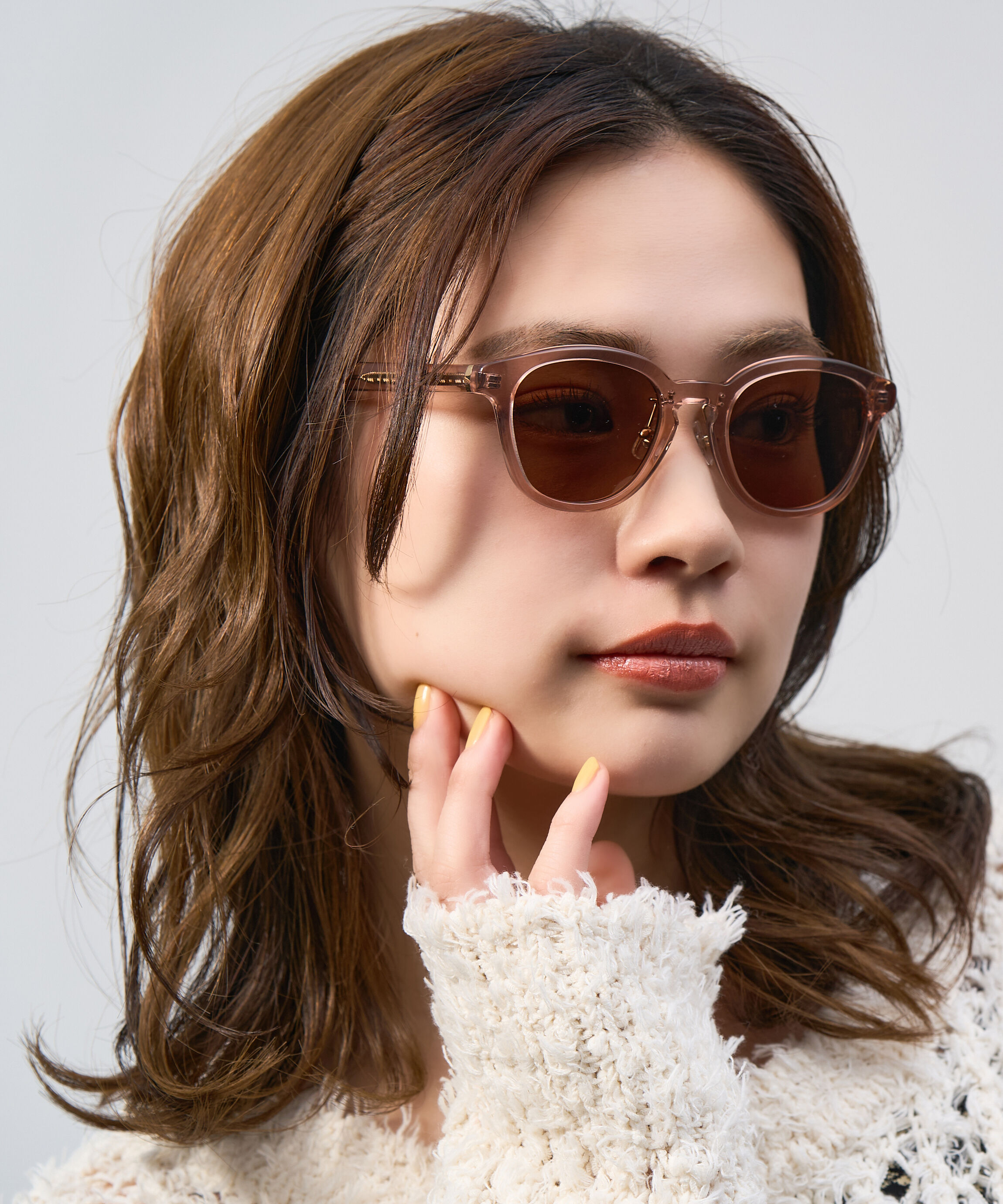  「Zoff | UNITED ARROWS ウェリントン型 サングラス クリアフレーム UVカット ズレ防止 ユナイテッドアローズ」|サングラス|ピンク