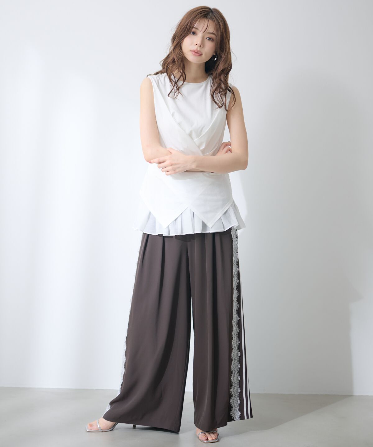 アンドクチュール「ウエストクロスドッキングカットソー」|Tシャツ・カットソー|