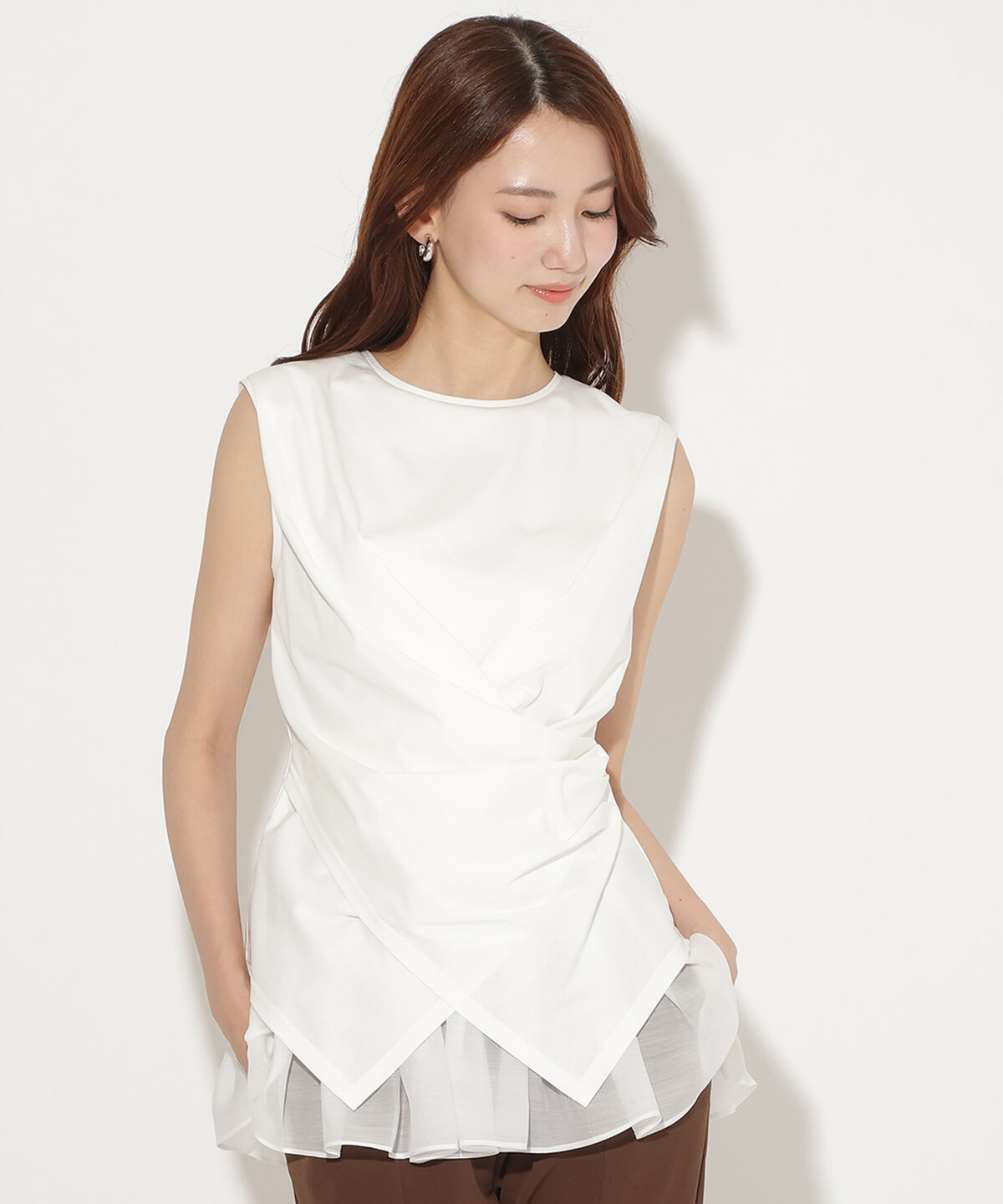 アンドクチュール「ウエストクロスドッキングカットソー」|Tシャツ・カットソー|
