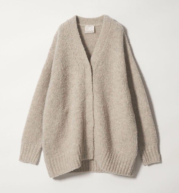 conte「＜conte＞ミックス ブークレー Vネックカーディガン」|カーディガン|BEIGE