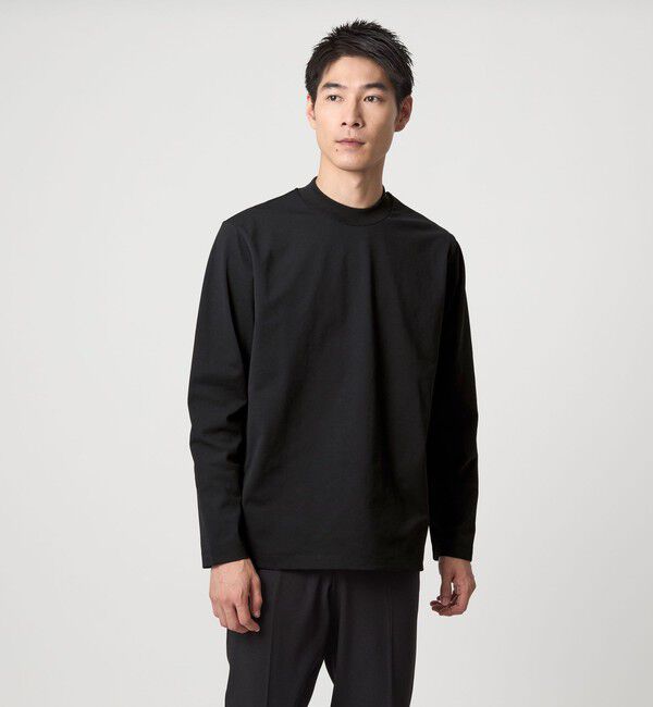 UNITED ARROWS green label relaxing「【WEB限定】JUST fit クリーン カノコ モックネック 長袖 Tシャツ -抗菌-」|Tシャツ・カットソー|