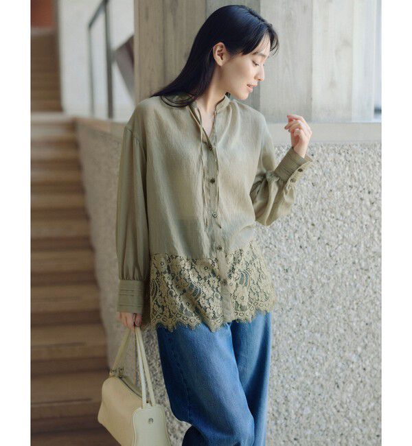 UNITED ARROWS green label relaxing「【結論シリーズ】ミルフィーユレースブラウス」|シャツ・ブラウス|