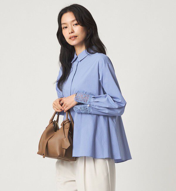 UNITED ARROWS green label relaxing「袖レース ペプラム シャツ」|シャツ・ブラウス|