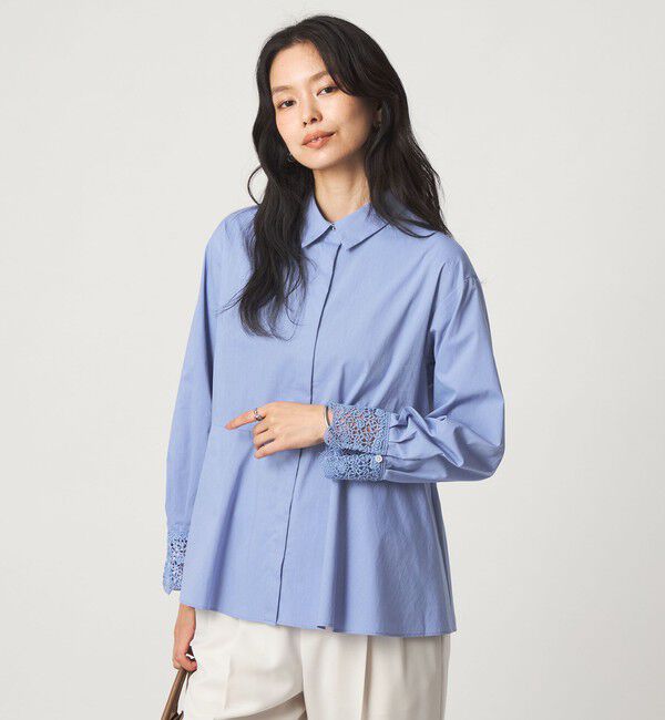 UNITED ARROWS green label relaxing「袖レース ペプラム シャツ」|シャツ・ブラウス|