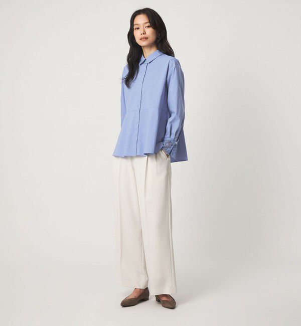 UNITED ARROWS green label relaxing「袖レース ペプラム シャツ」|シャツ・ブラウス|