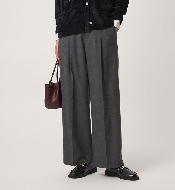 UNITED ARROWS green label relaxing「［size SHORT/TALLあり］Daily Chic サキソニー ワイド パンツ」|スラックス|