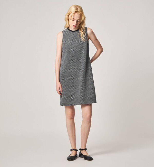 STEVEN ALAN「＜Steven Alan＞ジャガード アメリカンスリーブ ワンピース」|ワンピース|BLACK