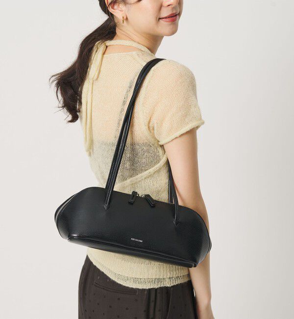 BEAUTY&YOUTH UNITED ARROWS「＜ADD CULUMN＞FIGRE BOSTON レザーライク ショルダーバッグ」|ボストンバッグ|BLACK