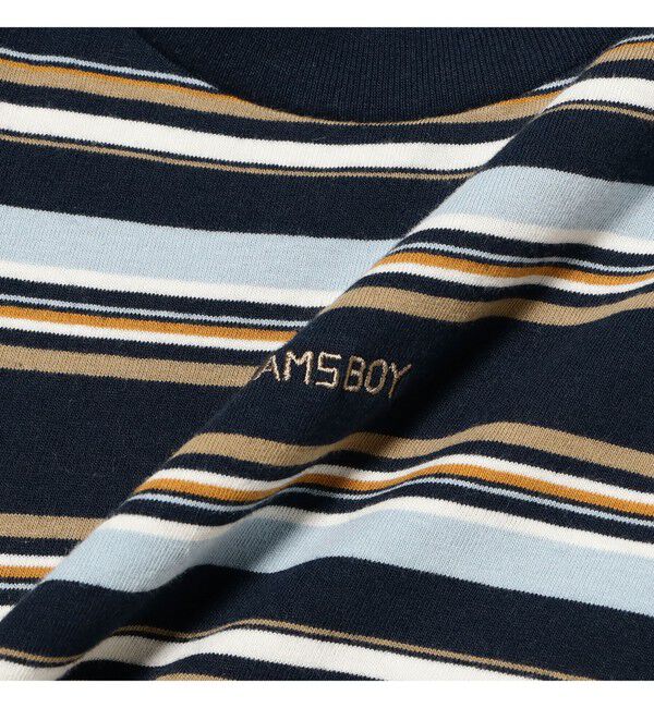 BEAMSBOY「エンブロイダリー マルチボーダー ショートスリーブ Tシャツ」|Tシャツ・カットソー|