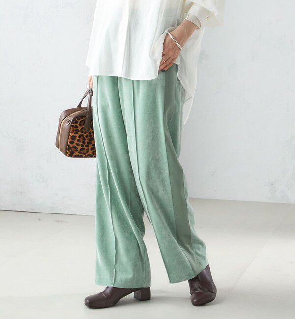 SHIPS for women「〈手洗い可能〉ベッチン ライン ストレート パンツ」|その他|