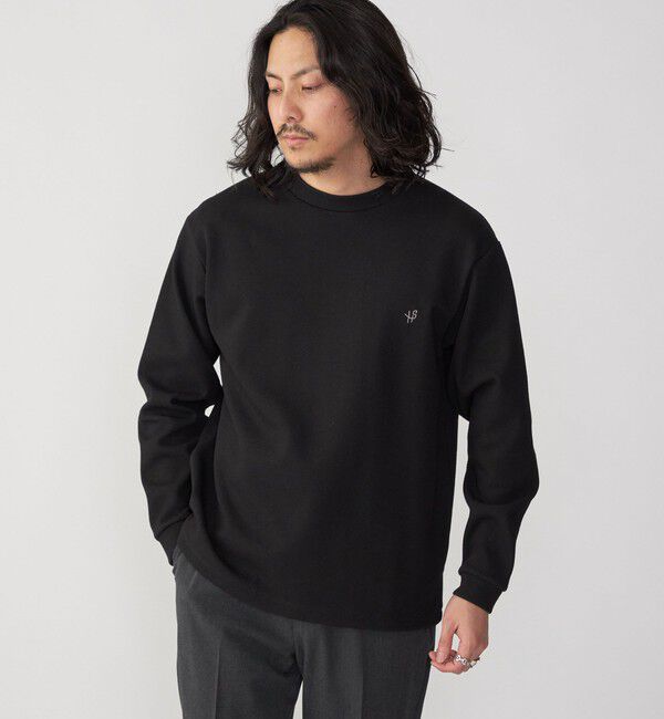 SHIPS「【WEB限定】SHIPS:〈抗菌・防臭〉ワンポイント ロゴ バーズアイ クルーネック 長袖 Tシャツ」|Tシャツ・カットソー|