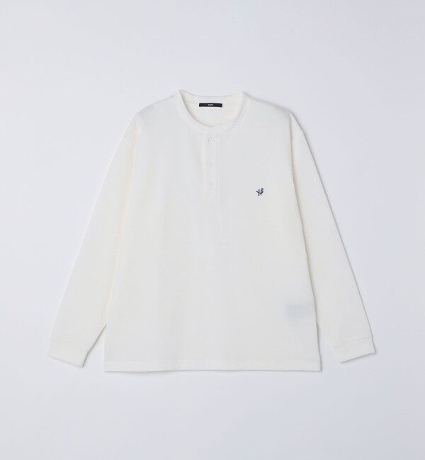 SHIPS「【WEB限定】SHIPS:〈抗菌・防臭〉ワンポイントロゴ バーズアイ ヘンリーネック 長袖 Tシャツ」|Tシャツ・カットソー|