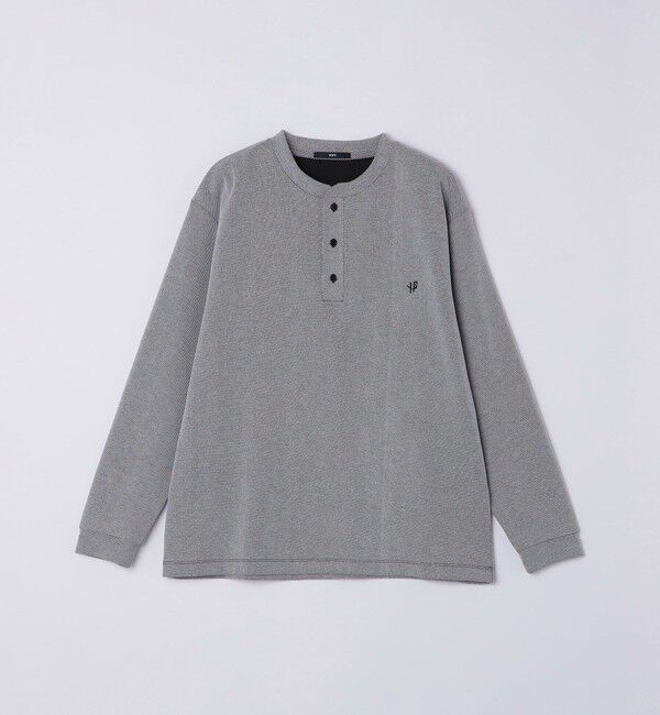 SHIPS「【WEB限定】SHIPS:〈抗菌・防臭〉ワンポイントロゴ バーズアイ ヘンリーネック 長袖 Tシャツ」|Tシャツ・カットソー|