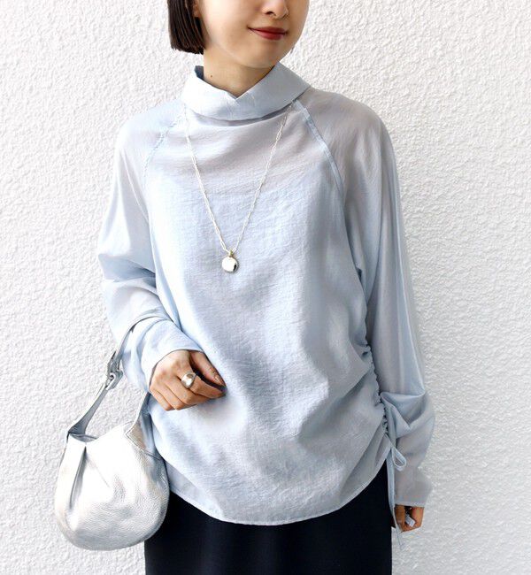 SHIPS for women「【WEB限定】〈洗濯機可能〉シアー ハイネック 2WAY ブラウス」|シャツ・ブラウス|