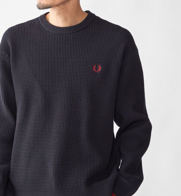 SHIPS「【SHIPS別注】FRED PERRY: シングル ティップ ワッフル ニット」|ニット・セーター|