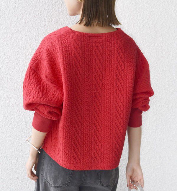 SHIPS for women「〈手洗い可能〉ケーブル ジャージー スキッパー プルオーバー」|Tシャツ・カットソー|